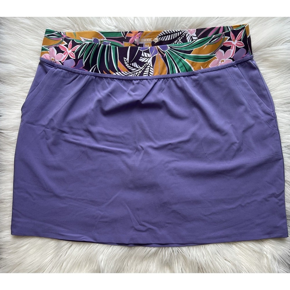 Reel Legends Performance Gear Women's Skort Size Medium Purple Floral Pockets